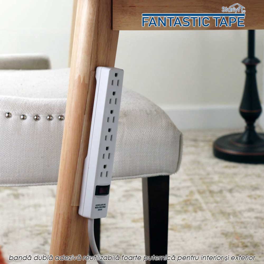 Bandă Dublu-Adezivă, Transparentă, Reutilizabilă